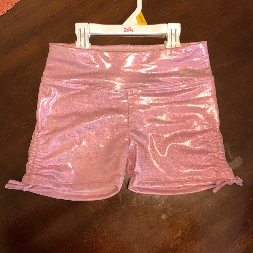 JUSTICE GLITER PINK BIKERS (GIRLS) NWT - Picture 3 of 11